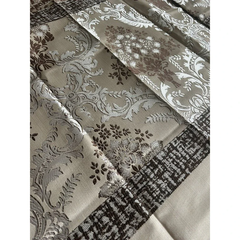 Set Of European Curtains Taupe Color 8 Ring 44 X 84 (o1)